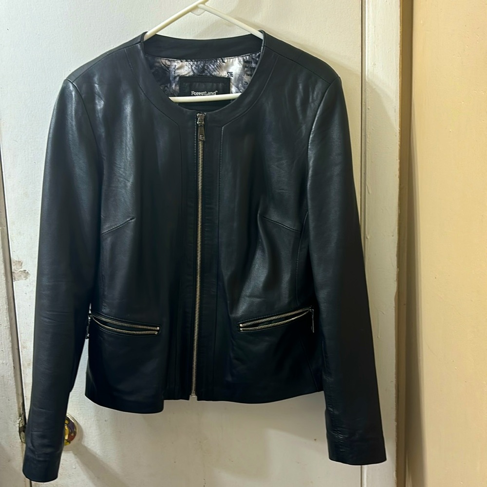 Forestland leather black jaket for women, teen and girls